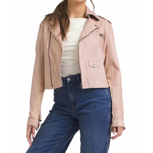 JAKETT Jackets & Blazers - NEW JAKETT piper patina leather jacket in pink